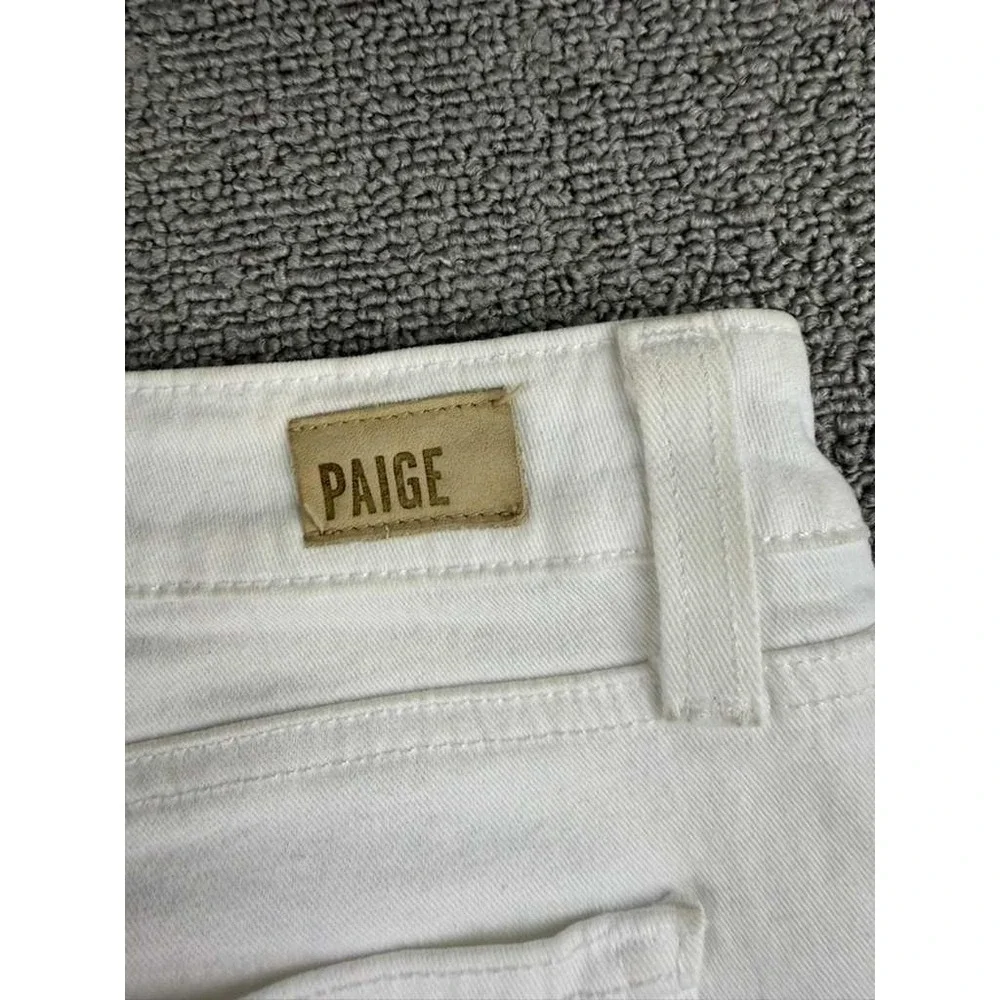 PAIGE Indio Zip‎ Jeans Women 29 Optic White High-Rise Ultra Skinny Fit Stretch